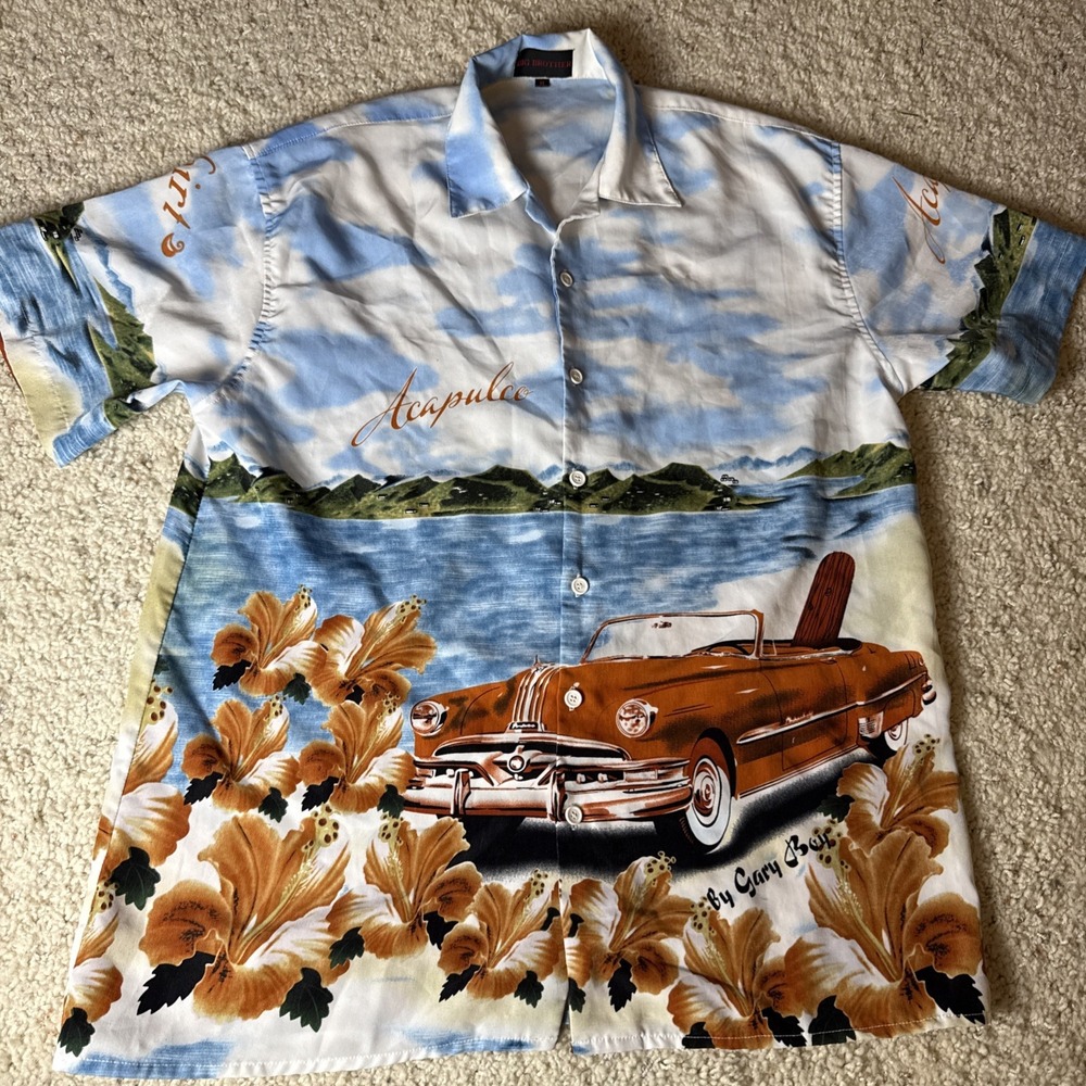 Big‎ Brother Men's Hawaiian The Aloha Shirt Gary Boy Acapulco Classic Car Medium